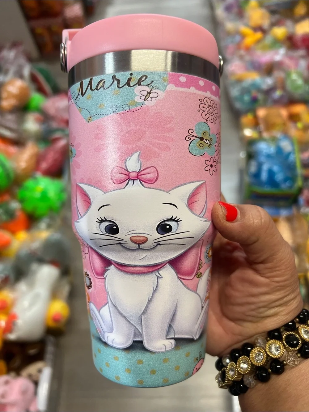 Stanley Pink Marie Insulated Cat Travel Tumbler